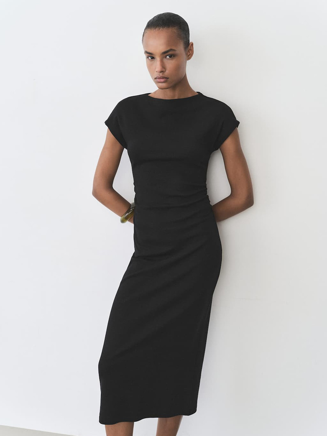 MANGO Pure Cotton Midi Shift Dress