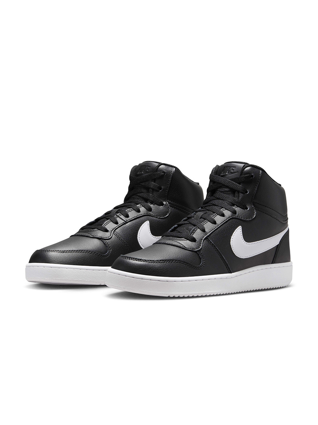 Nike Men Black Solid Leather Ebernon Mid-Top Sneakers