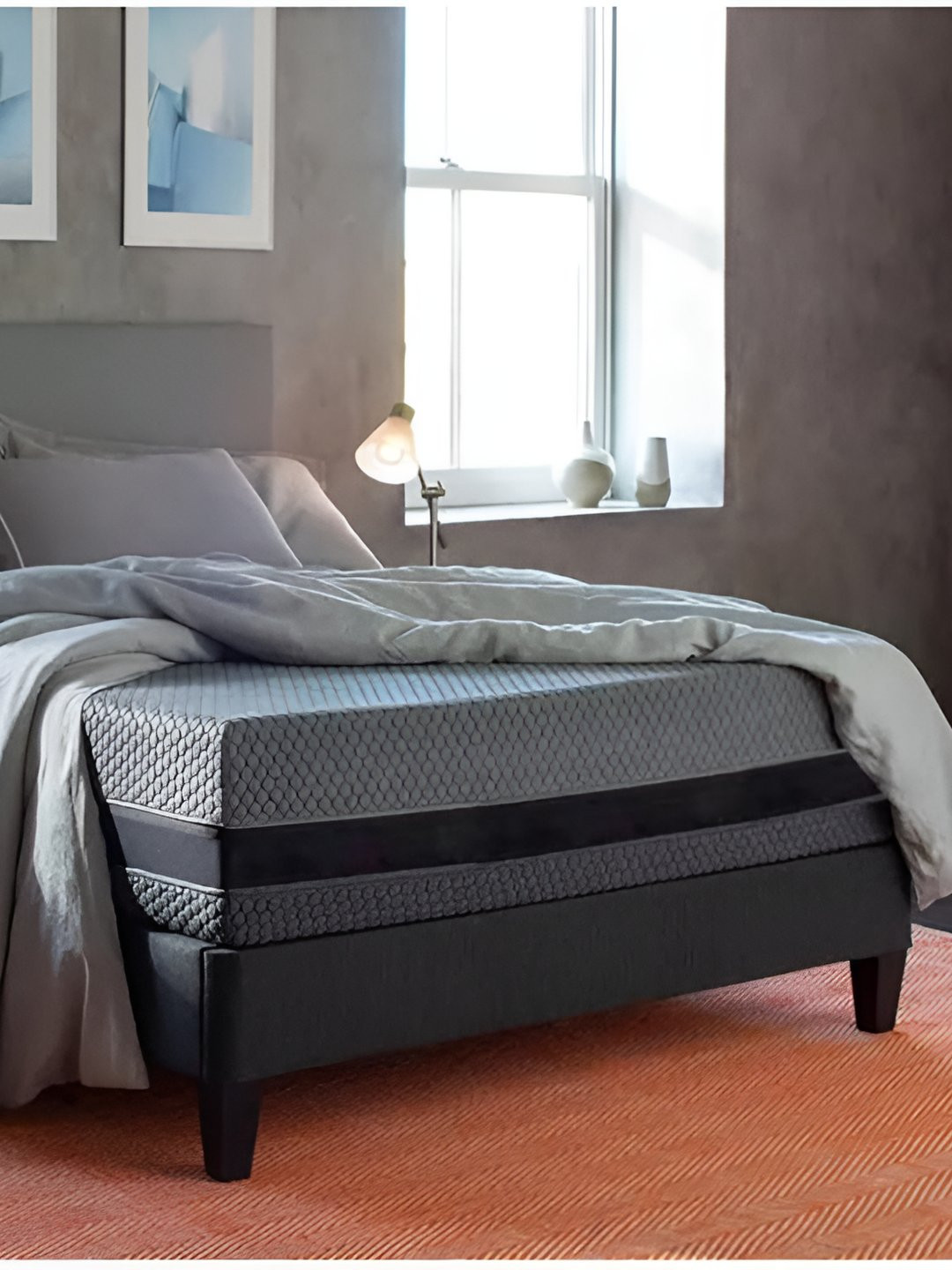 Torque Grey & Black Quilte Durasleep 3-Layer Rebonded Single Foam Mattress