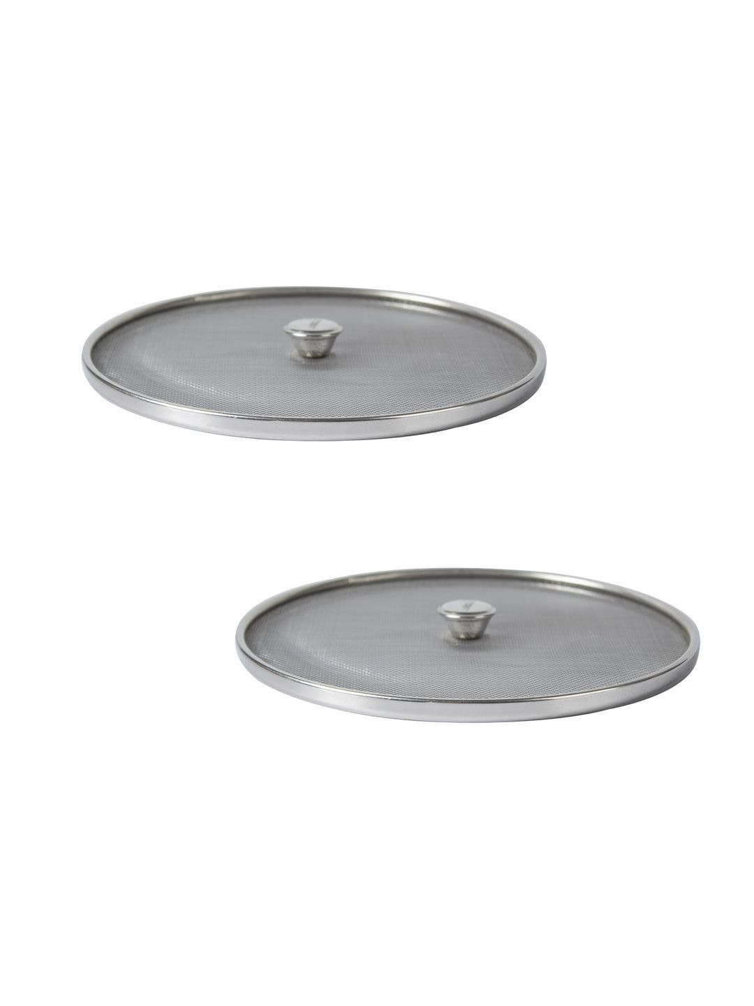 MARKET99 2-Pcs Silver Mesh Lids