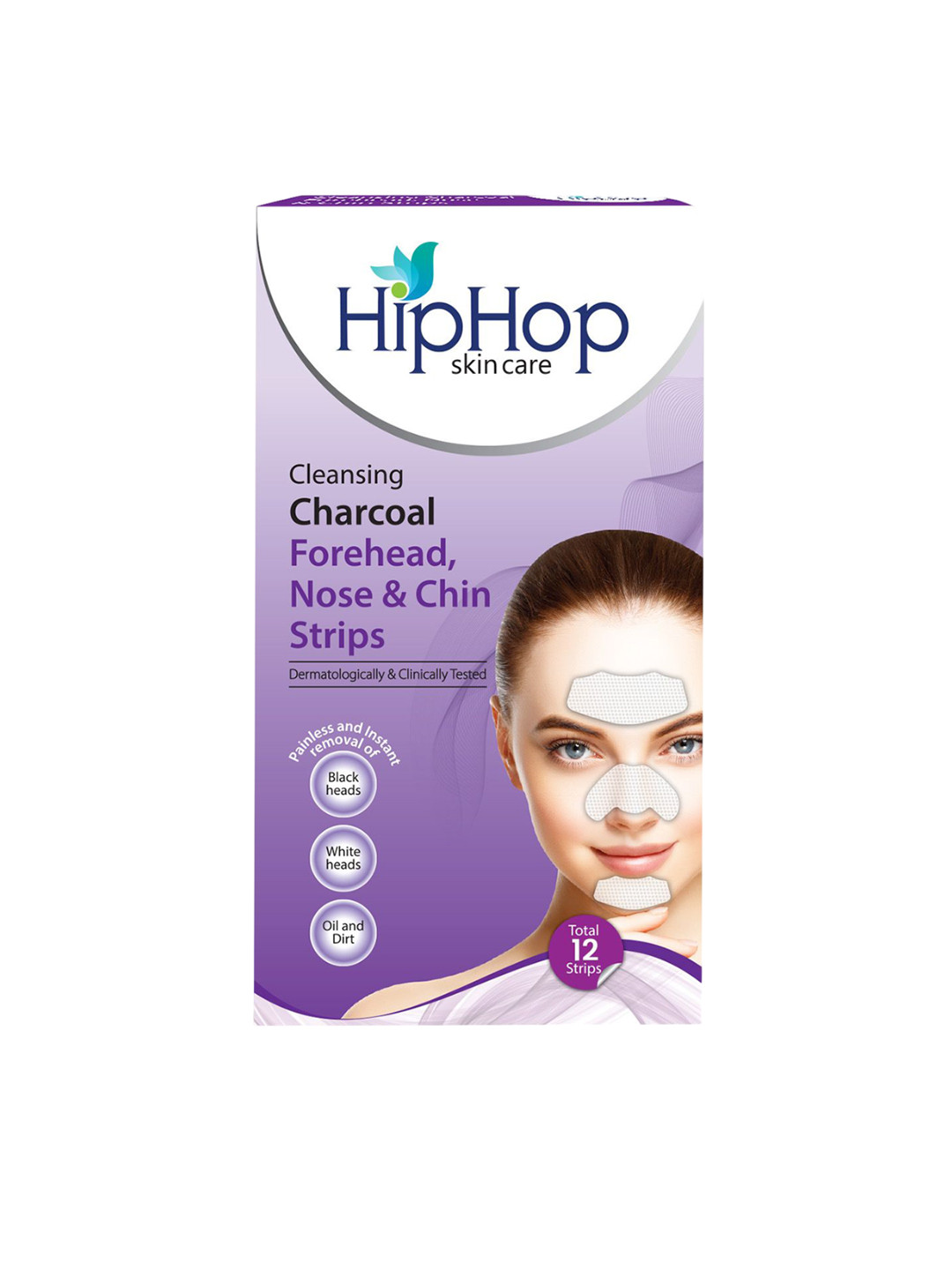 HipHop Skincare Cleansing Charcoal Strips For Forehead Nose & Chin - 12 Strips