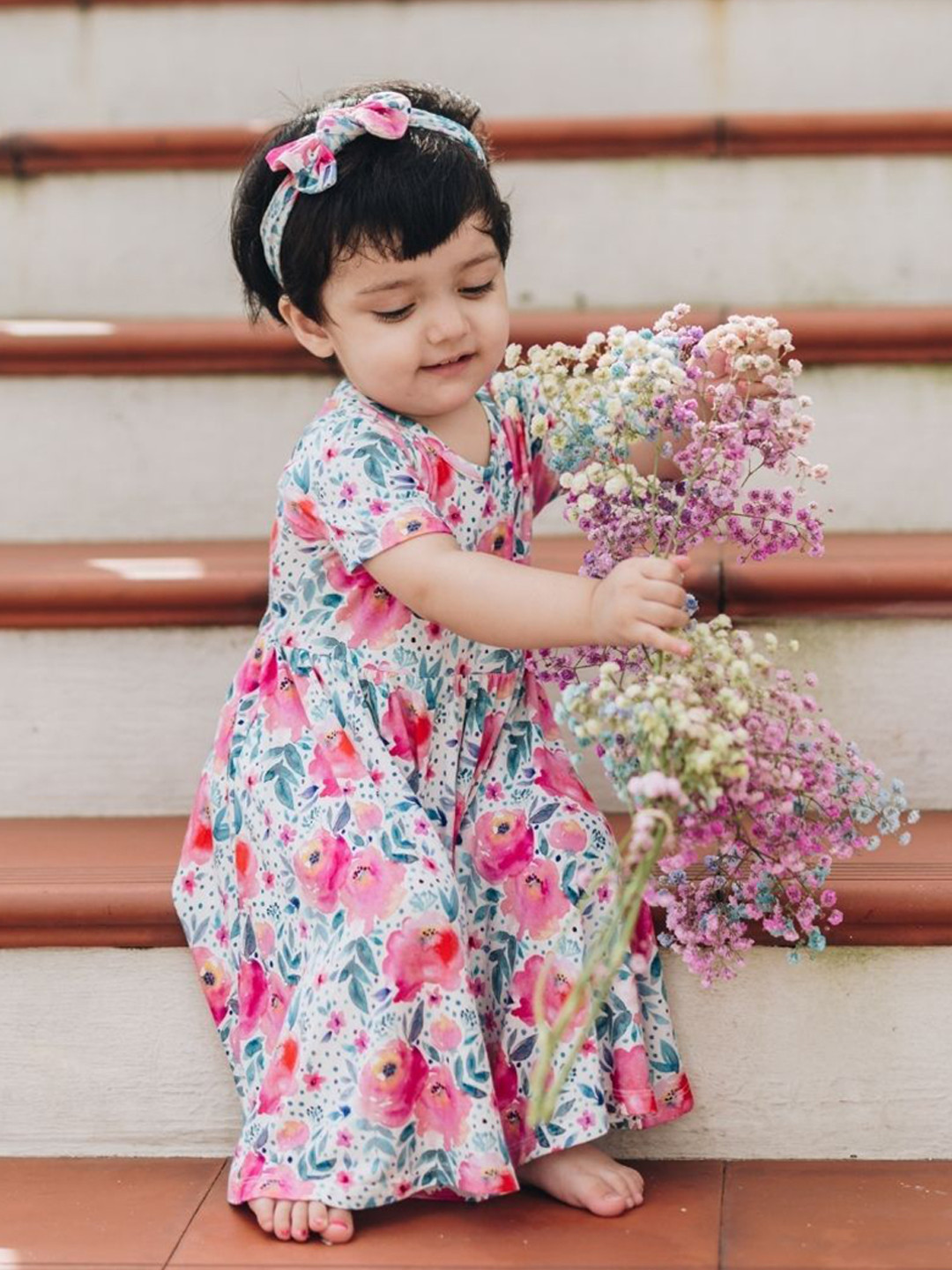 THE PLUSH CLUB Floral Print A-Line Dress