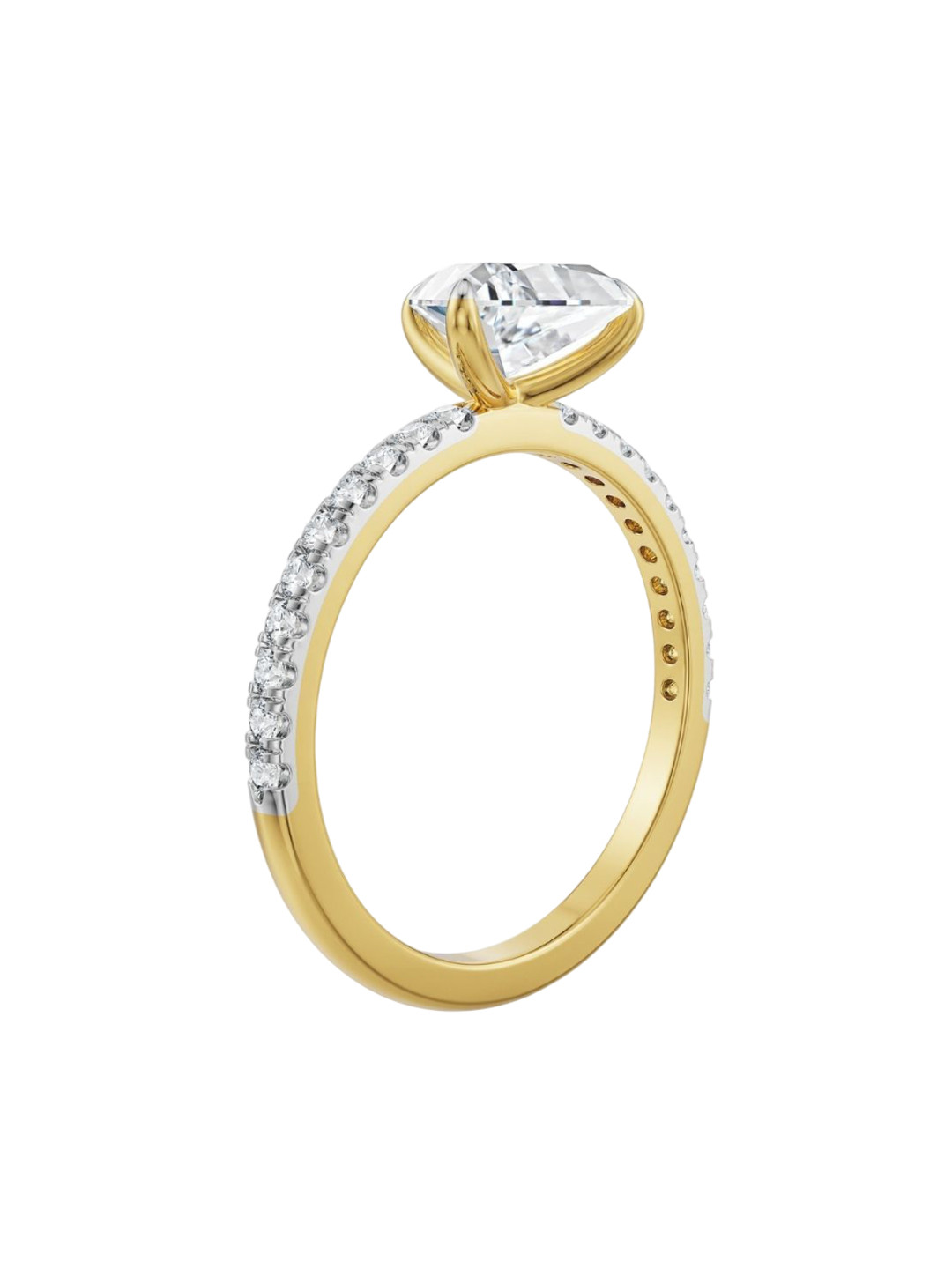 Emori Timeless Triliion Engagement Lab Diamond in 14KT Gold Ring