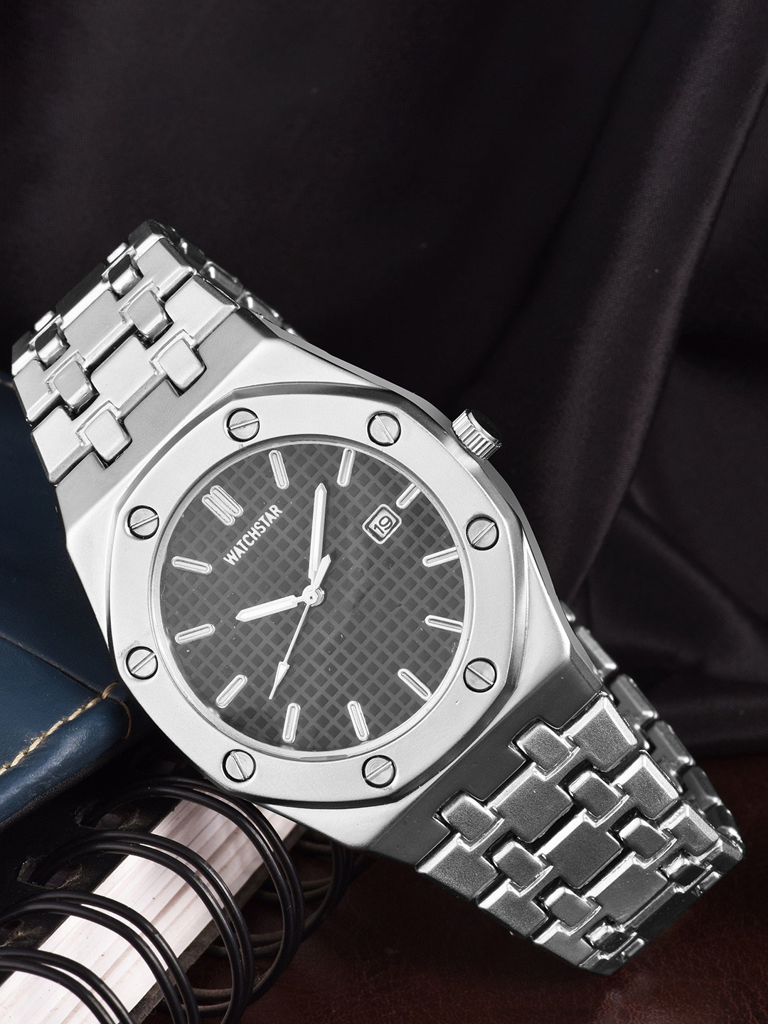 WATCHSTAR Men Patterned Dial & Stainless Steel Straps Analogue Watch DD SST alto silver