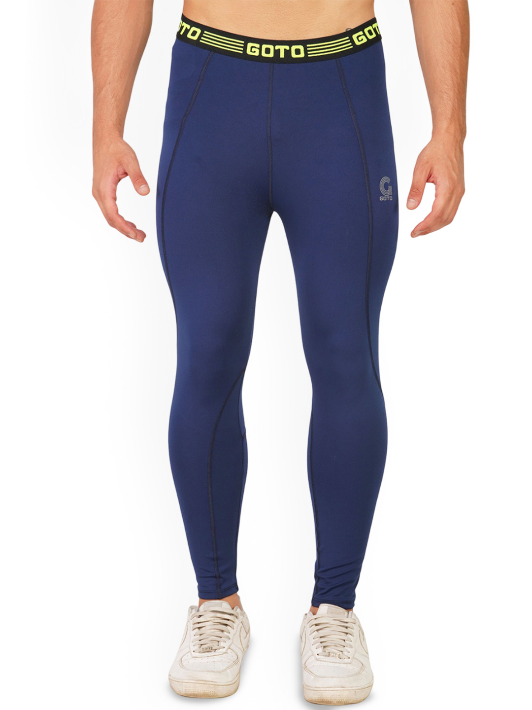GOTO Men High-Rise Dry-Fit 4 Way Gym Tights