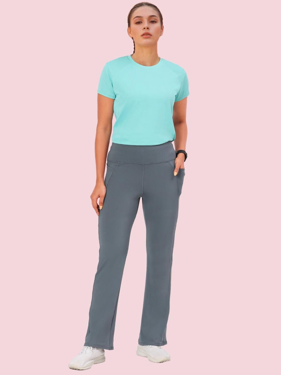 Enamor Relaxed-Fit High-Waist Quick Dry Boot Cut Workout Tights