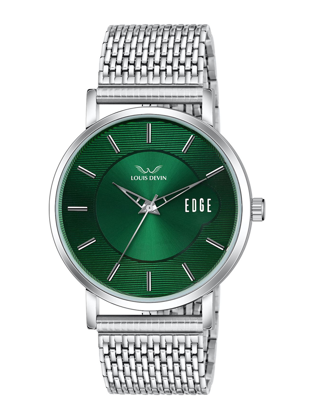 LOUIS DEVIN Men Embellished Dial & Stainless Steel Straps Analogue Watch LD-GR092-GRN-CH