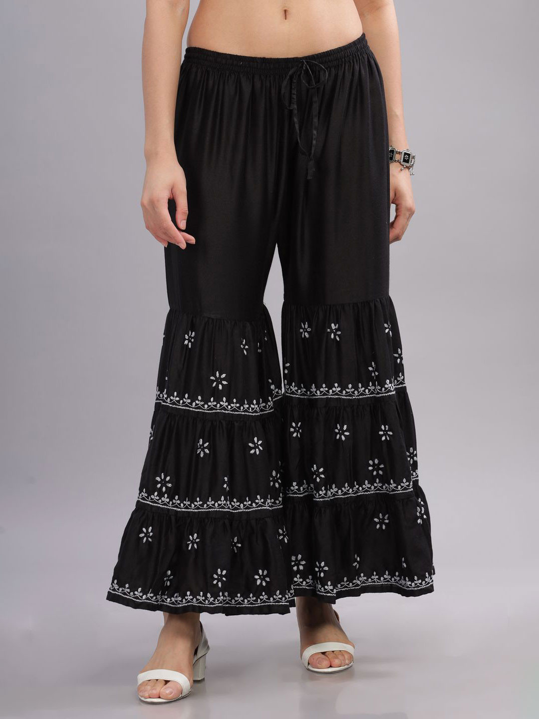 Club Loom Women Chikankari Cotton Embroidered Pants