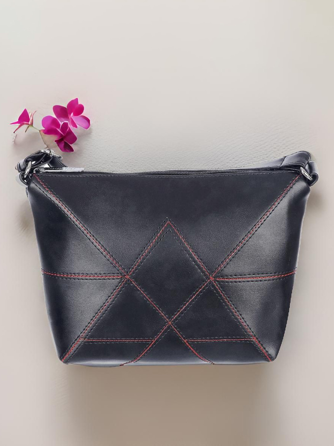 Leather Land Sling Bag with Bow Detail