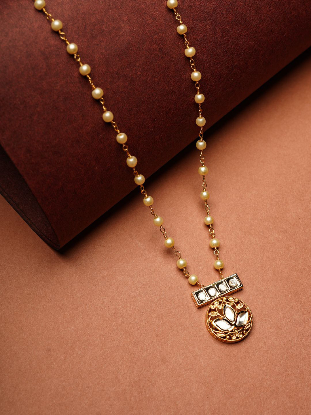 AARSEE OFFICIAL Anti-Tarnish  22KT Gold-Plated Barred Blossom Necklace