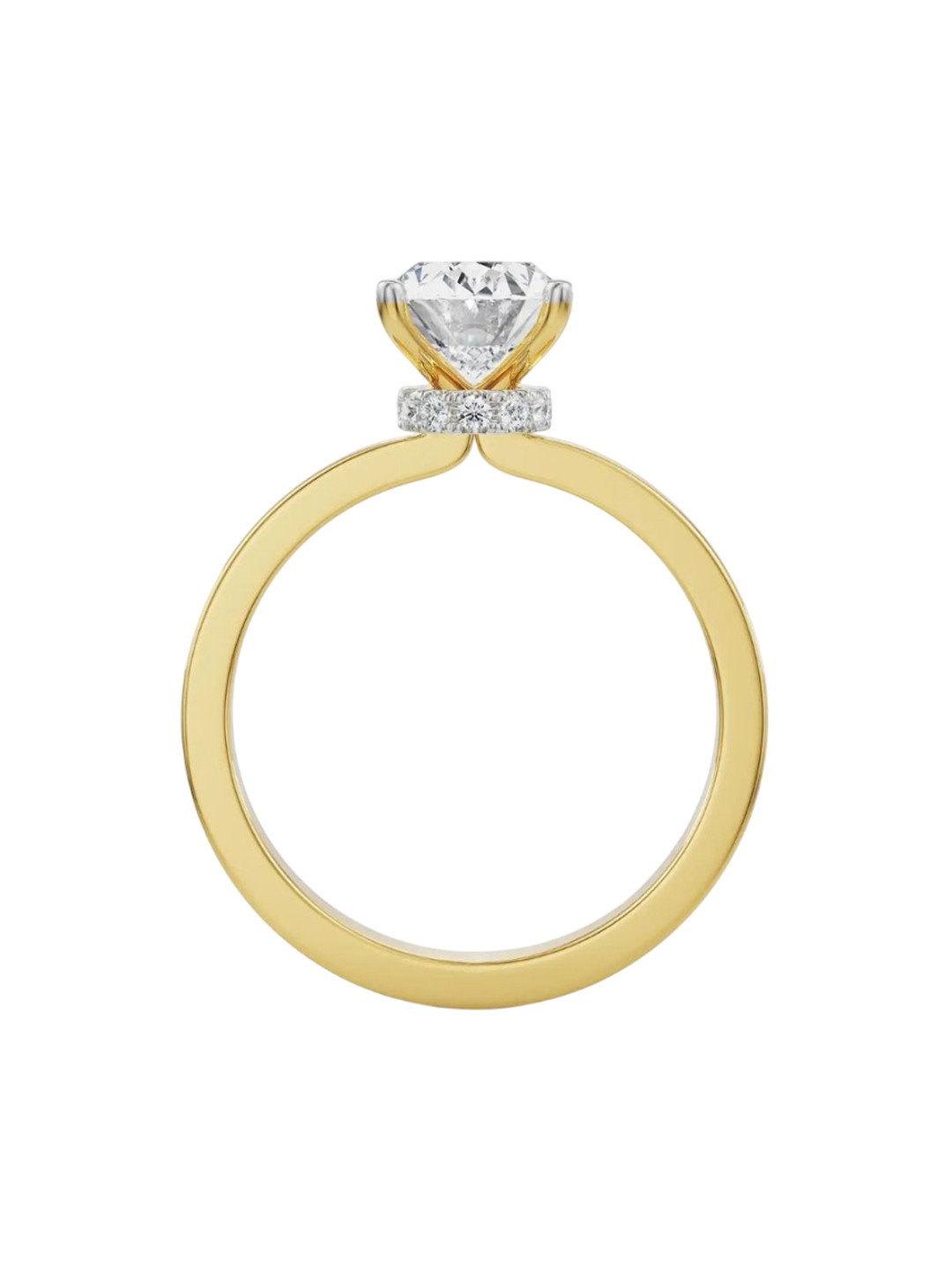 Emori Nova Oval Solitaire Lab Diamond Ring in 18KT Gold