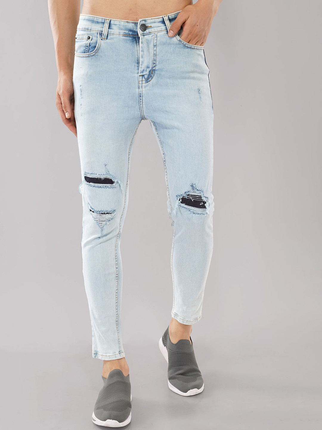 FOUL CHILD Men Skinny Fit Highly Distressed Heavy Fade Stretchable Jeans