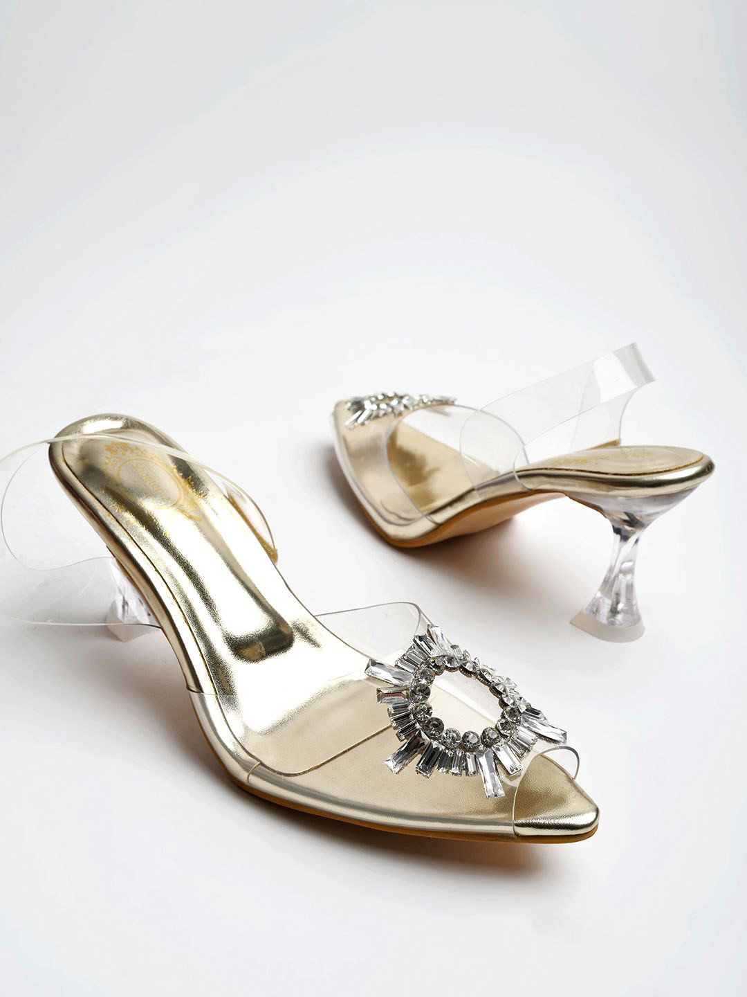 Shoetopia Girls Embellished Peep Toe Platform Pumps