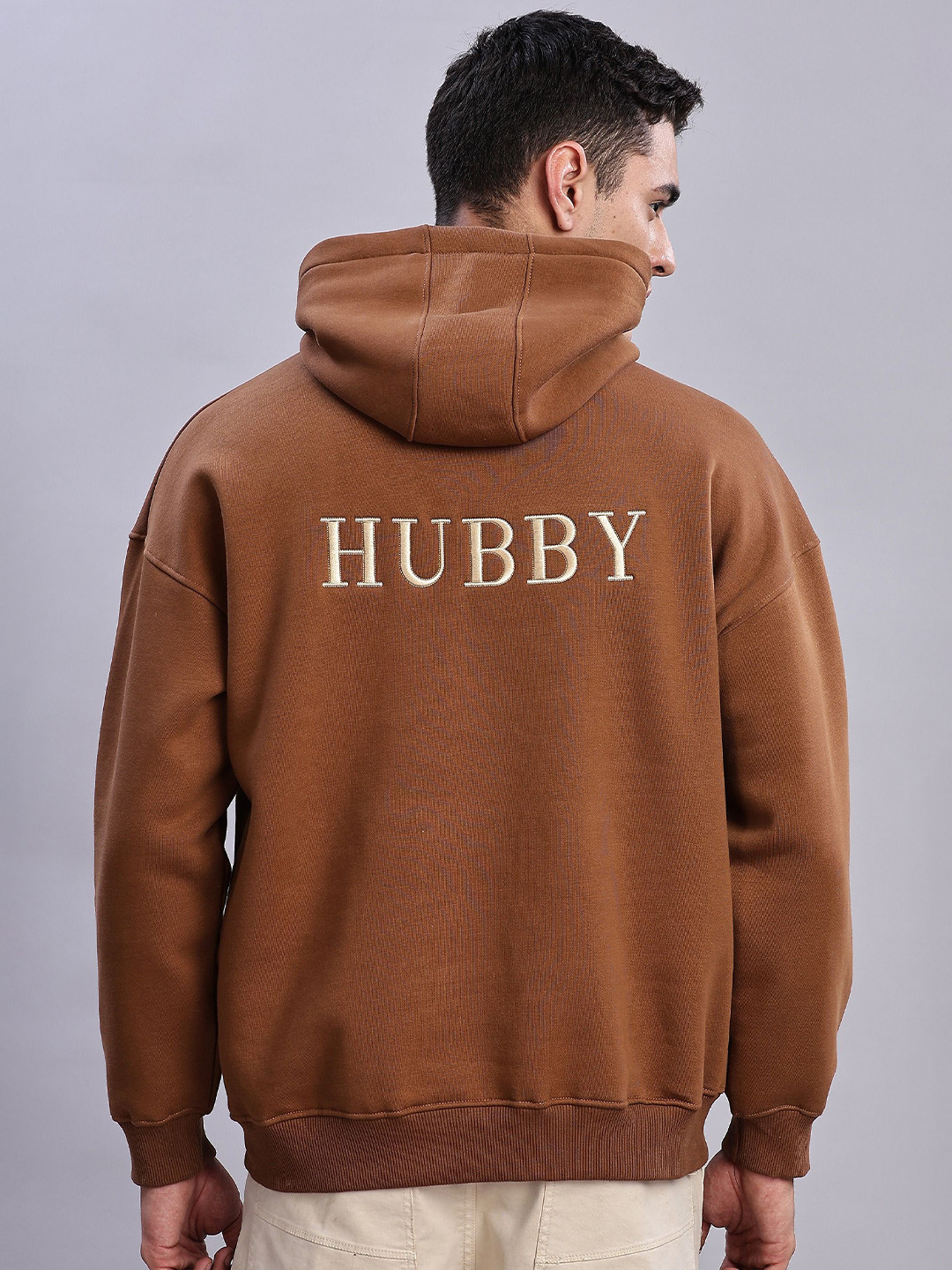 Aerio Men Oversized Embroidery Artwork Hoodie