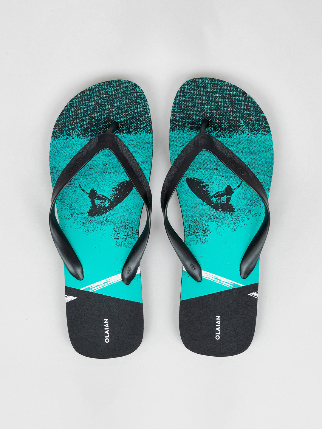 Decathlon Olaian Mens Printed Blue Flip Flops