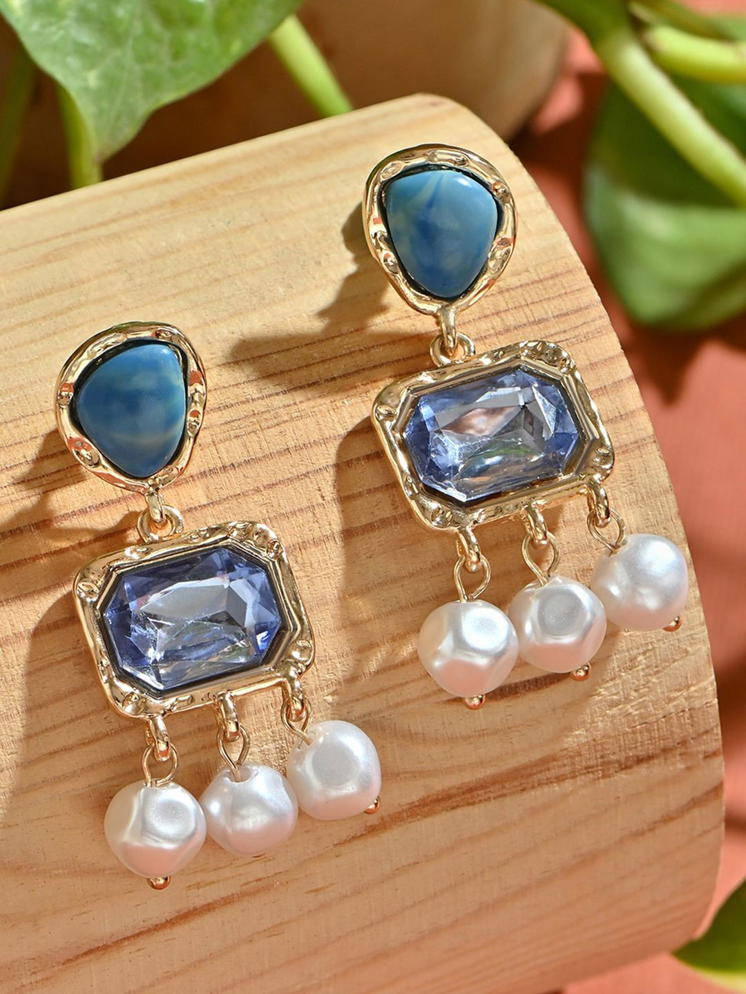 ToniQ Geometric Drop Earrings