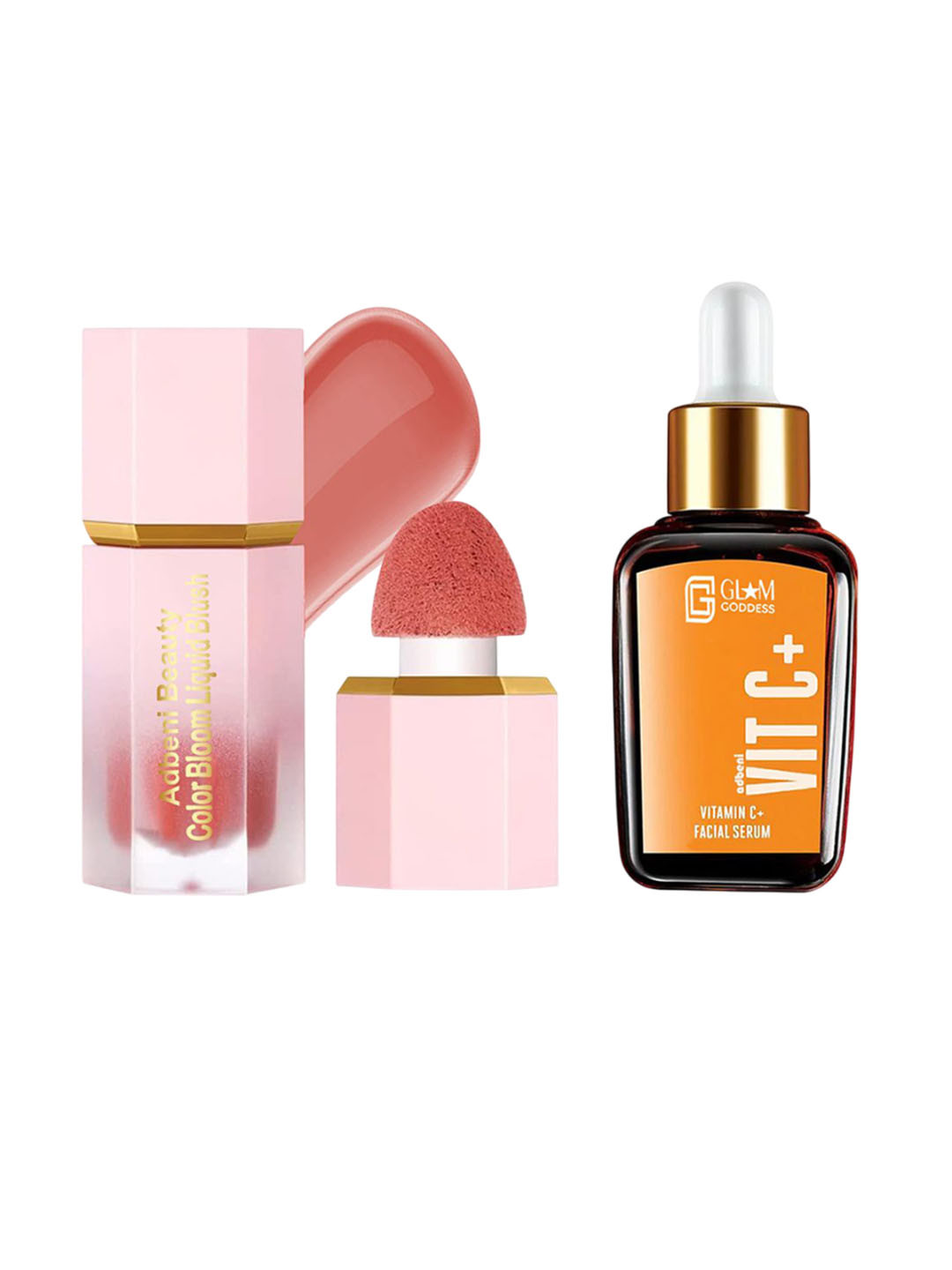 Adbeni Set Of 2 Glam Goodness Face Serum- 30 ml & Color Bloom Liquid Blush - 4 ml