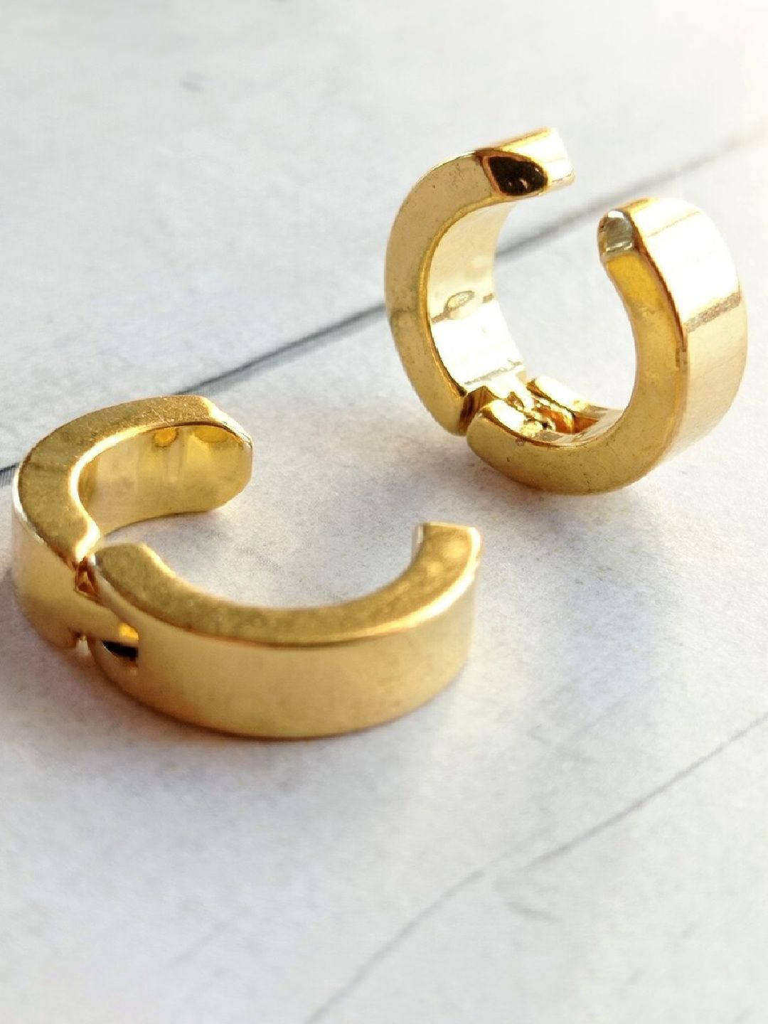 The Roadster Lifestyle Co. Men Gold-Plated Hoop Earrings