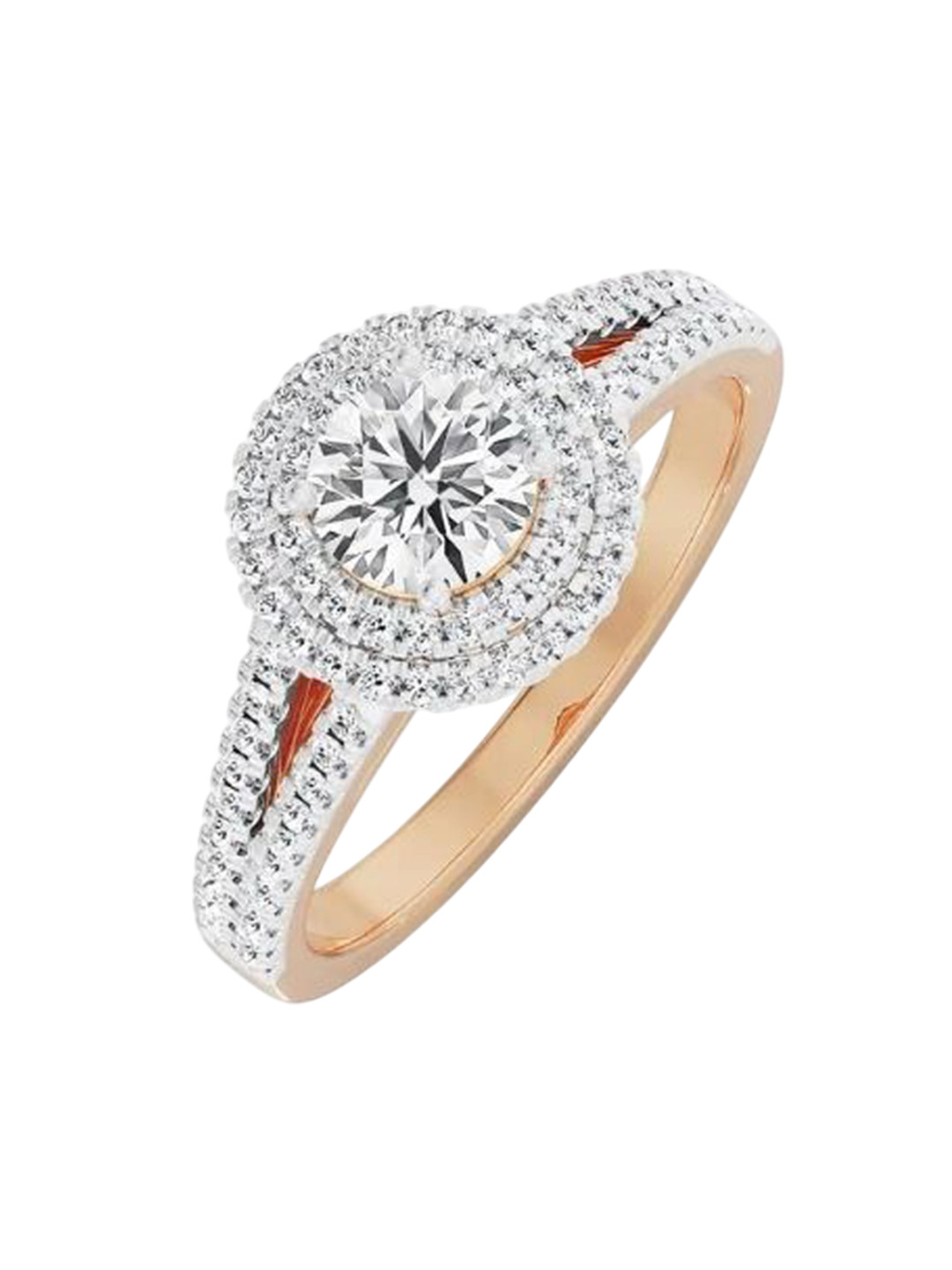 Emori Riha Halo Clustered Lab Diamond in 14KT Gold Ring