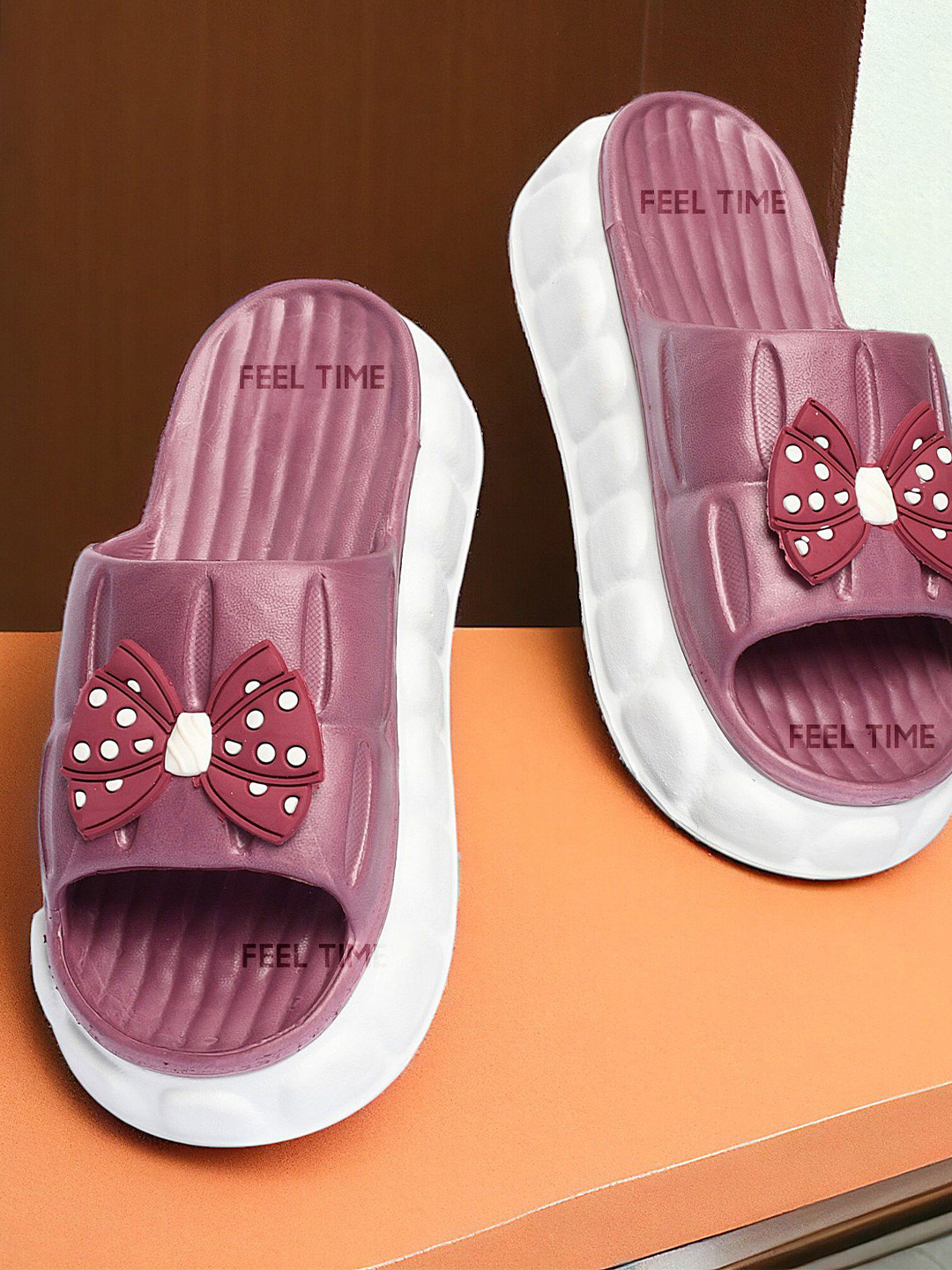 FEEL TIME Women Textured Open Toe Flats