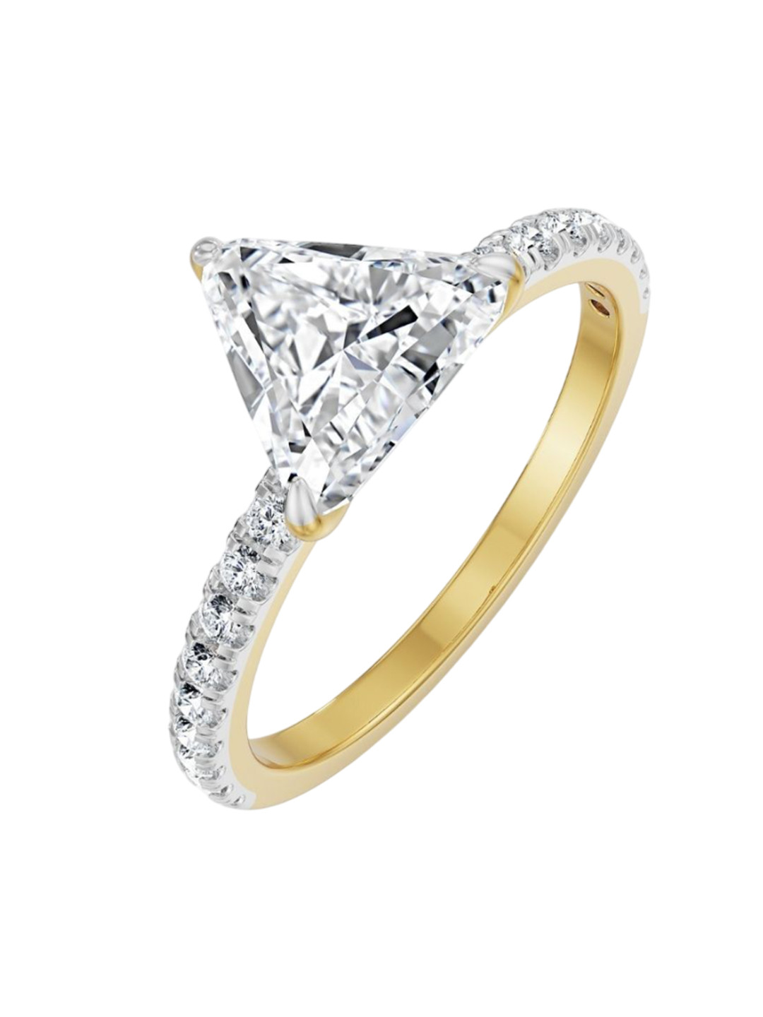 Emori Timeless Triliion Engagement Lab Diamond Ring in 18KT Gold