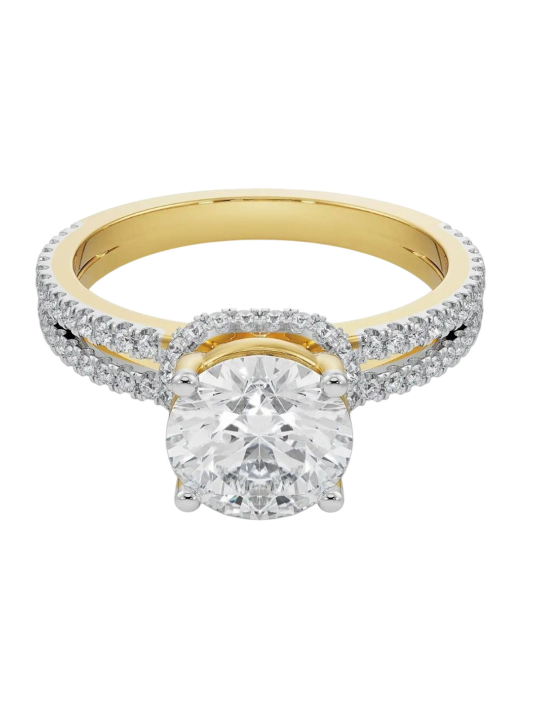 Emori Elsie Round Engagement Lab Diamond Ring in 18KT Gold