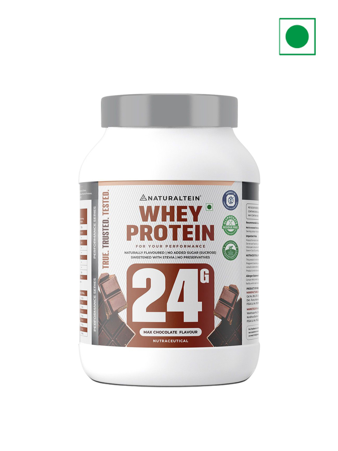 NATURALTEIN 100% Natural Whey Protein - Max Chocolate - 1 Kg