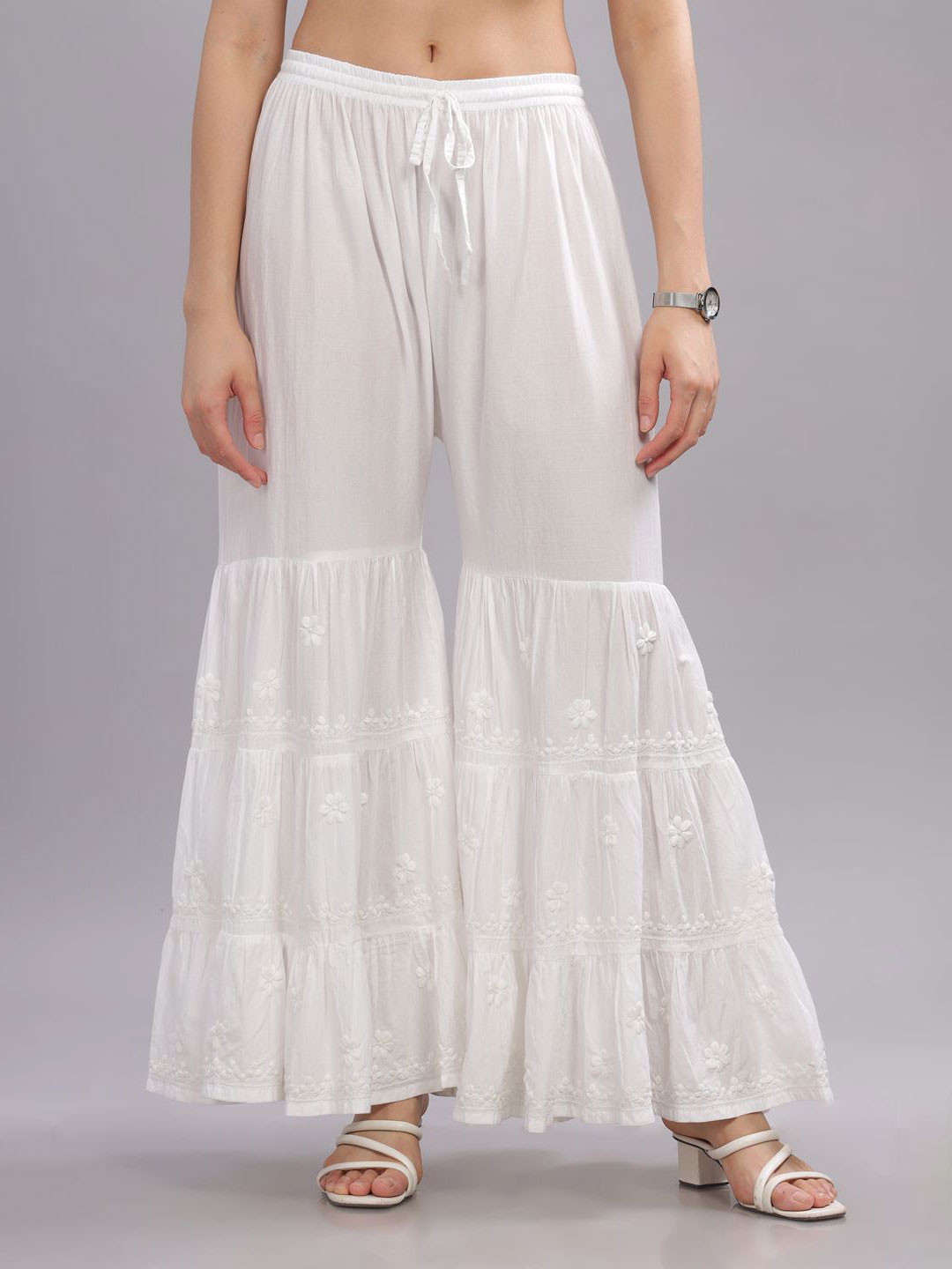 Club Loom Chikankari Cotton Embroidered Pants