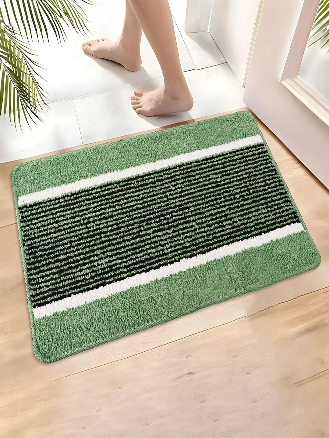 Aura Green & White Anti-Skid Door Mats