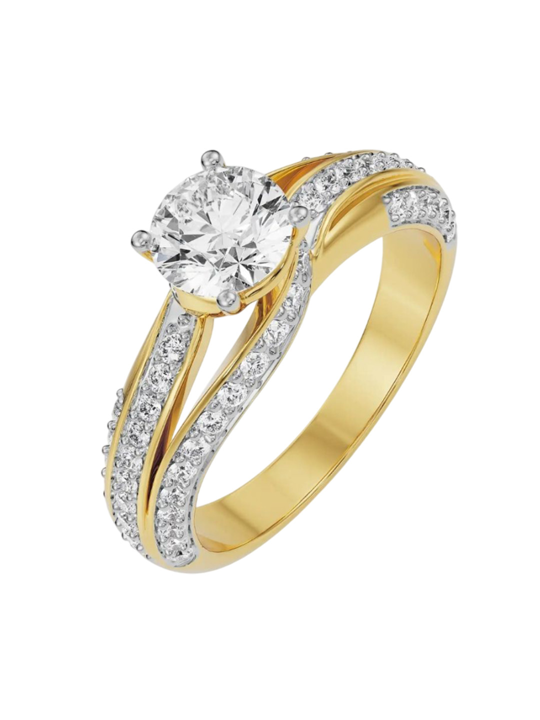 Emori Beatrice Twisted Lab Diamond Ring in 18KT Gold