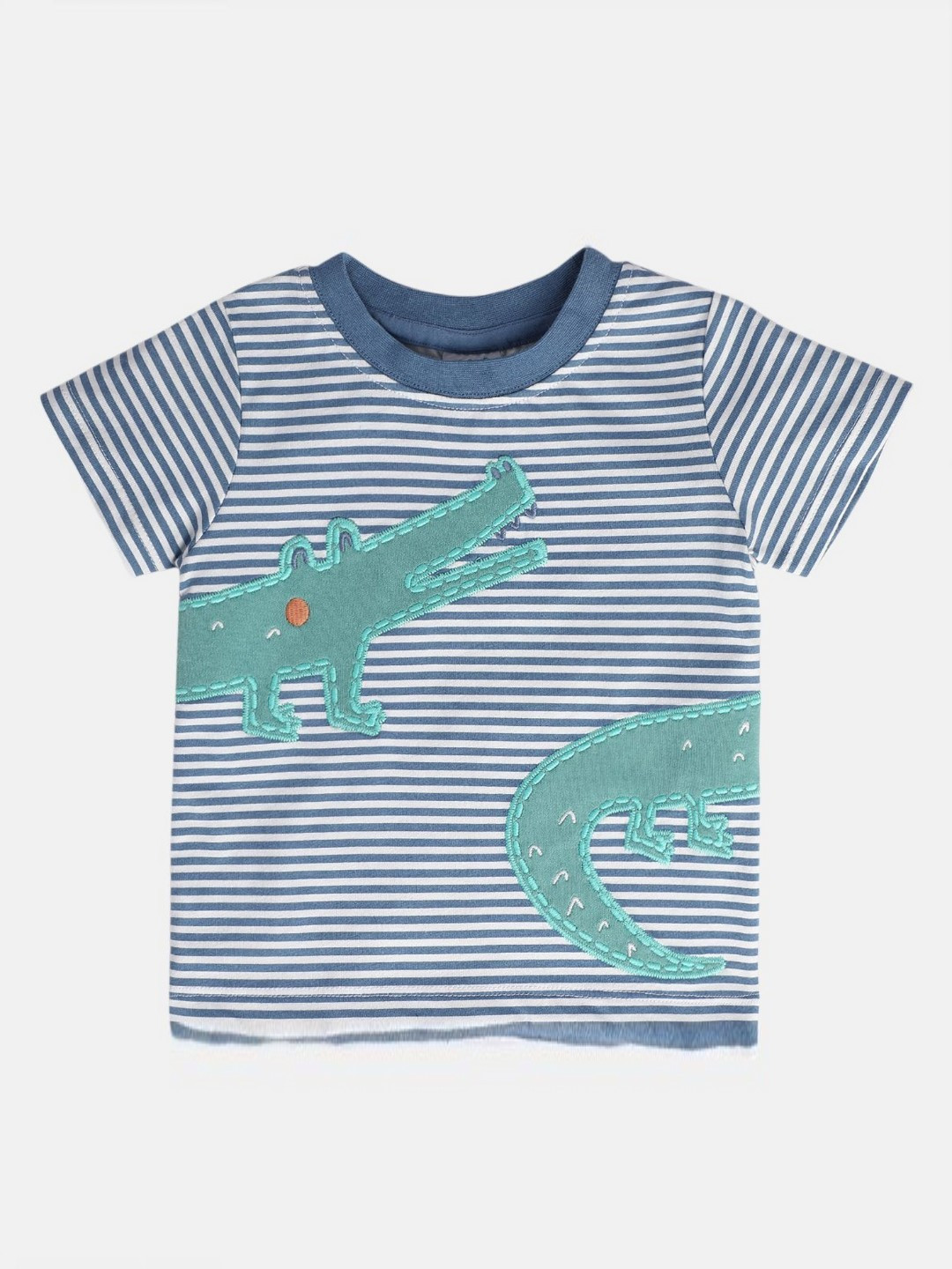 MINI KLUB Boys Striped Applique T-shirt