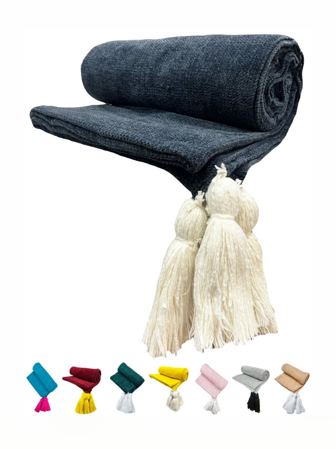 Fashion Throw Grey & White Summer 233 GSM Double Bed Blanket