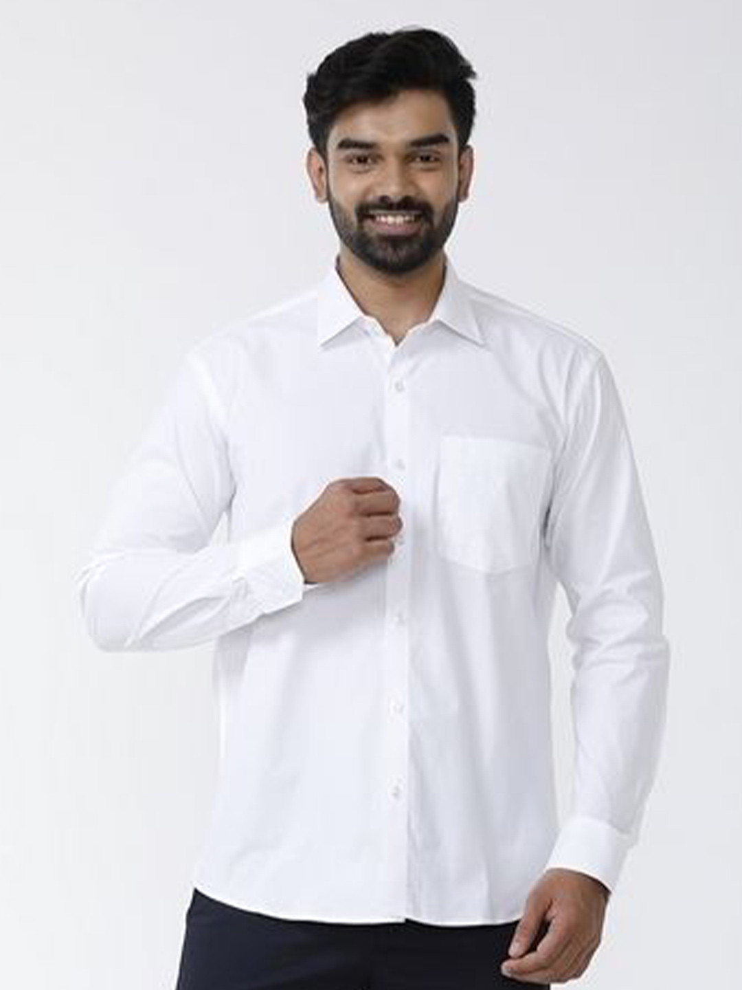UATHAYAM Slim Fit Pure Cotton Spread Collar Casual Shirt