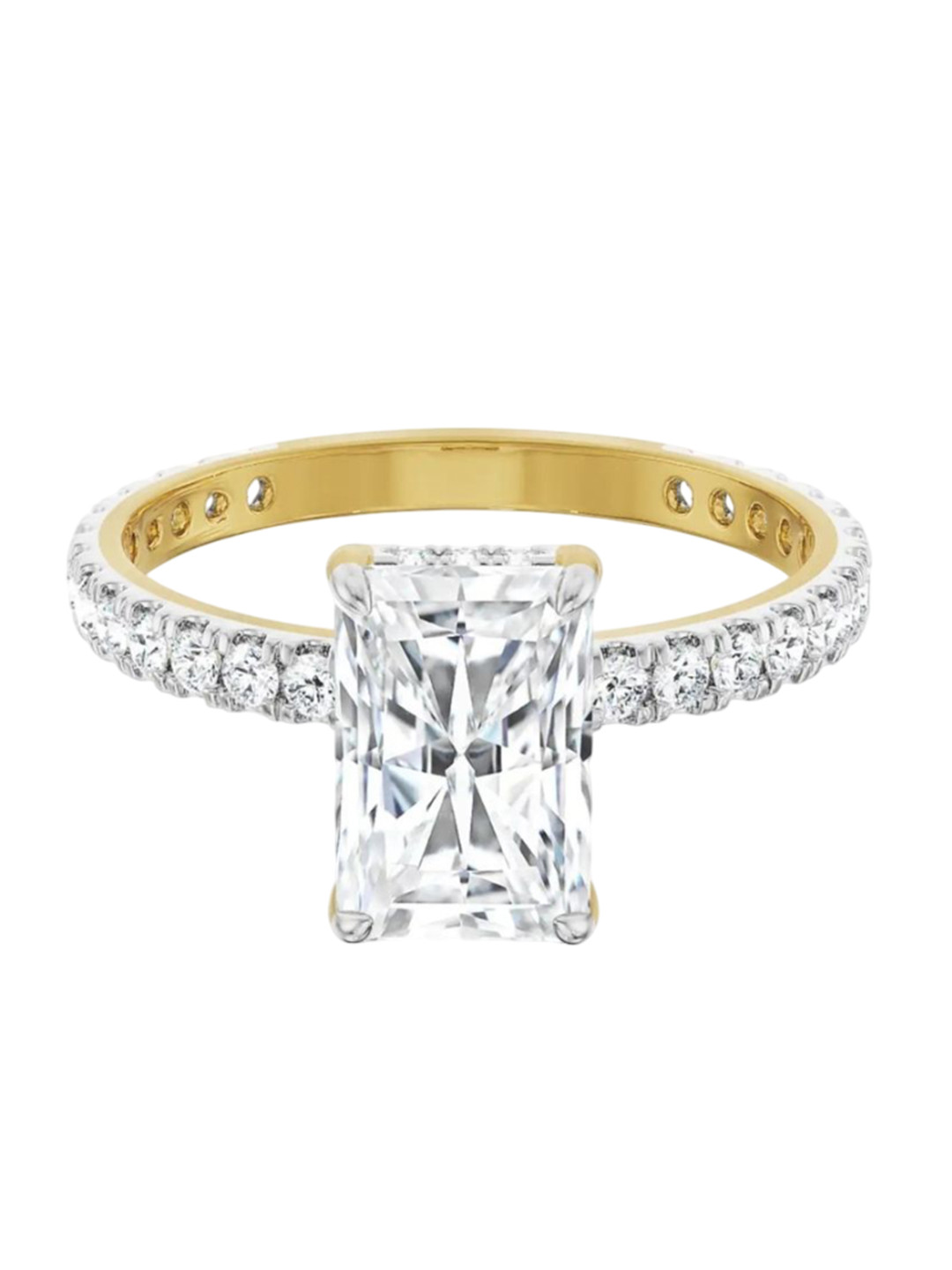 Emori 2 CT Radiant Engagement Lab Diamond in 14KT Gold Ring