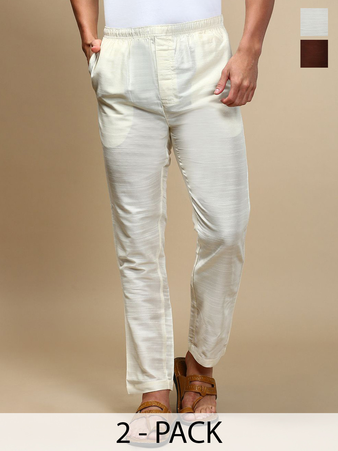 WHITE HEARTPack Of 2 Mid-Rise Pyjamas