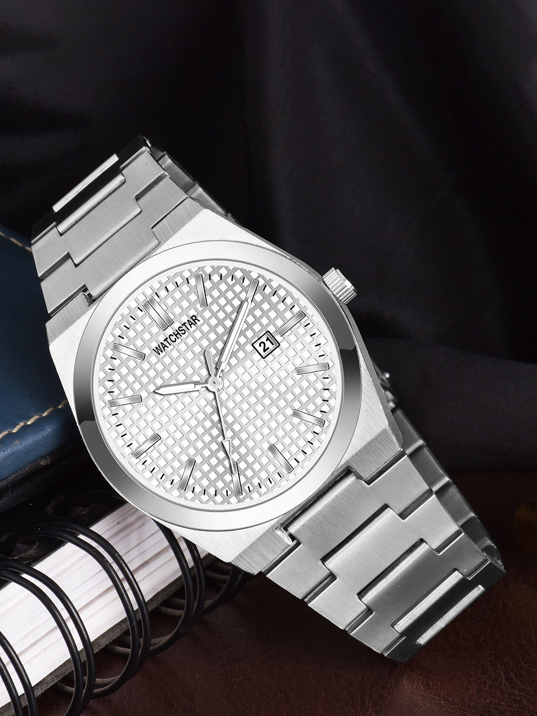 WATCHSTAR Men Patterned Dial & Stainless Steel Straps Analogue Watch Crono Royal SilverDL