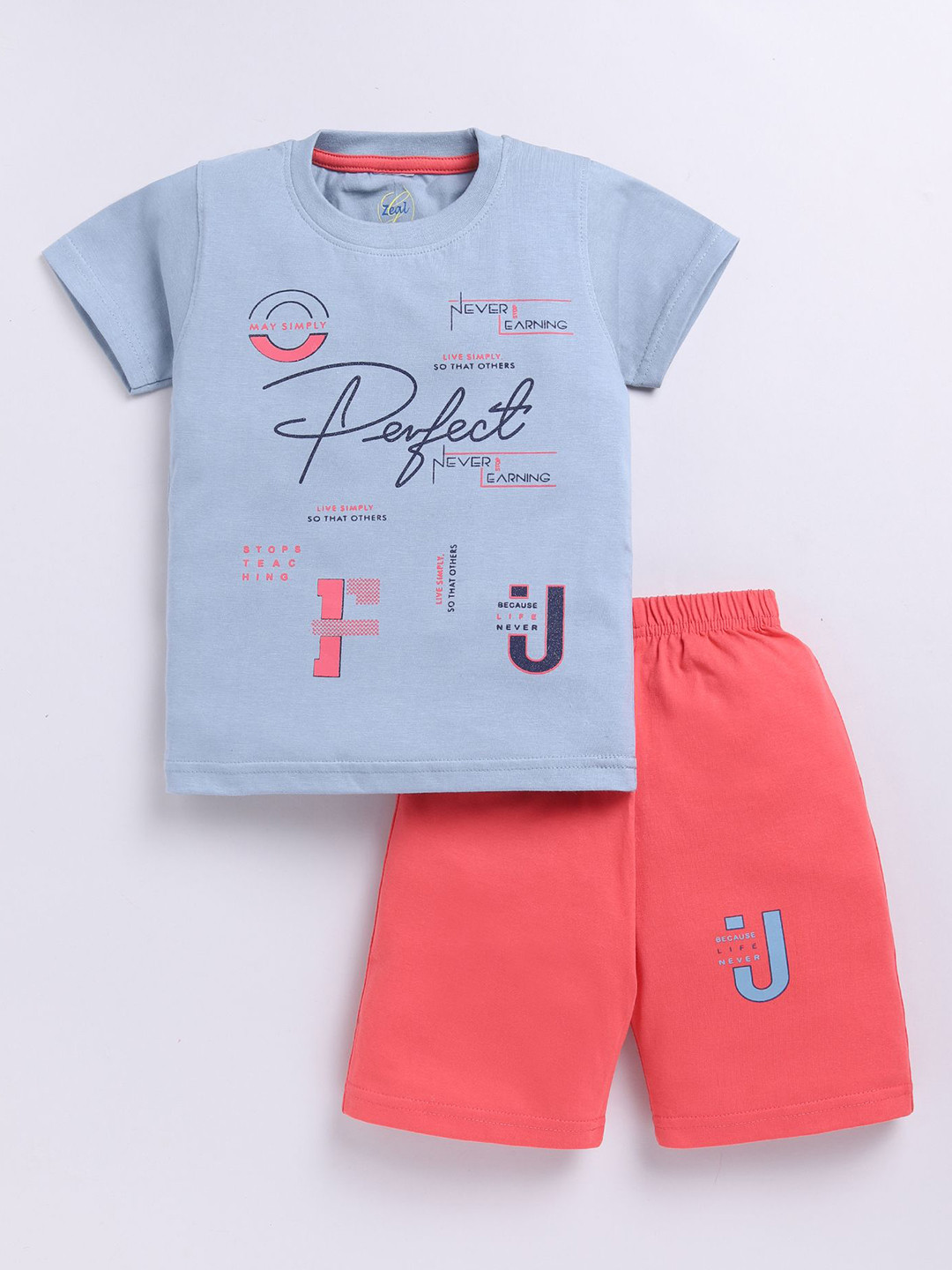 Zeal Boys Printed T-shirt with Shorts