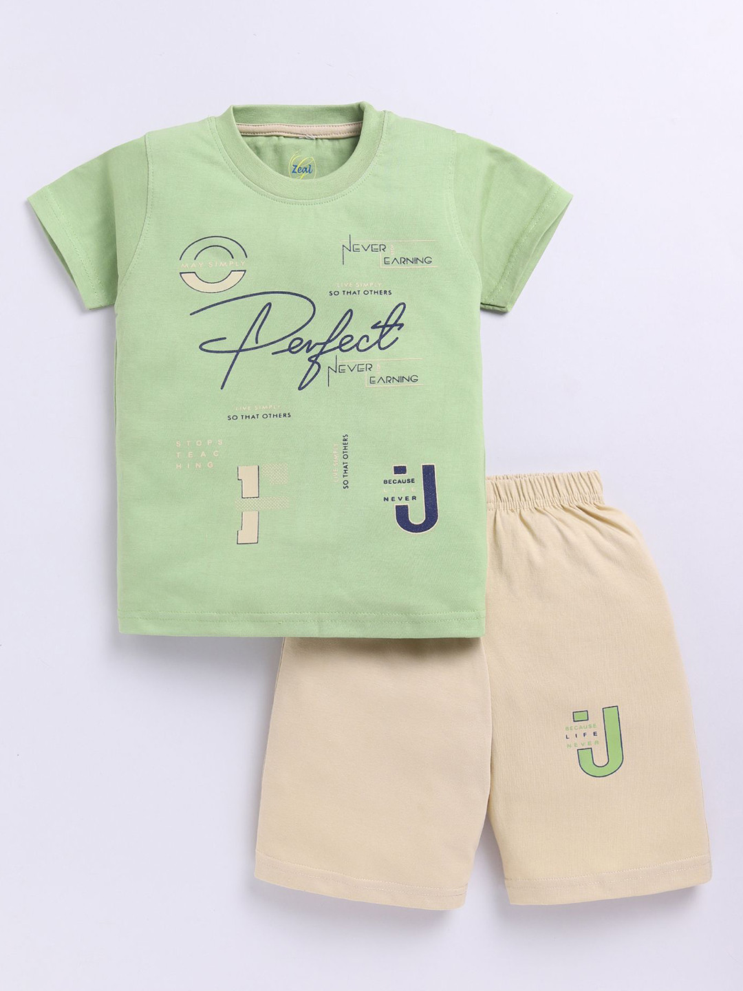 Zeal Boys Printed T-shirt with Shorts