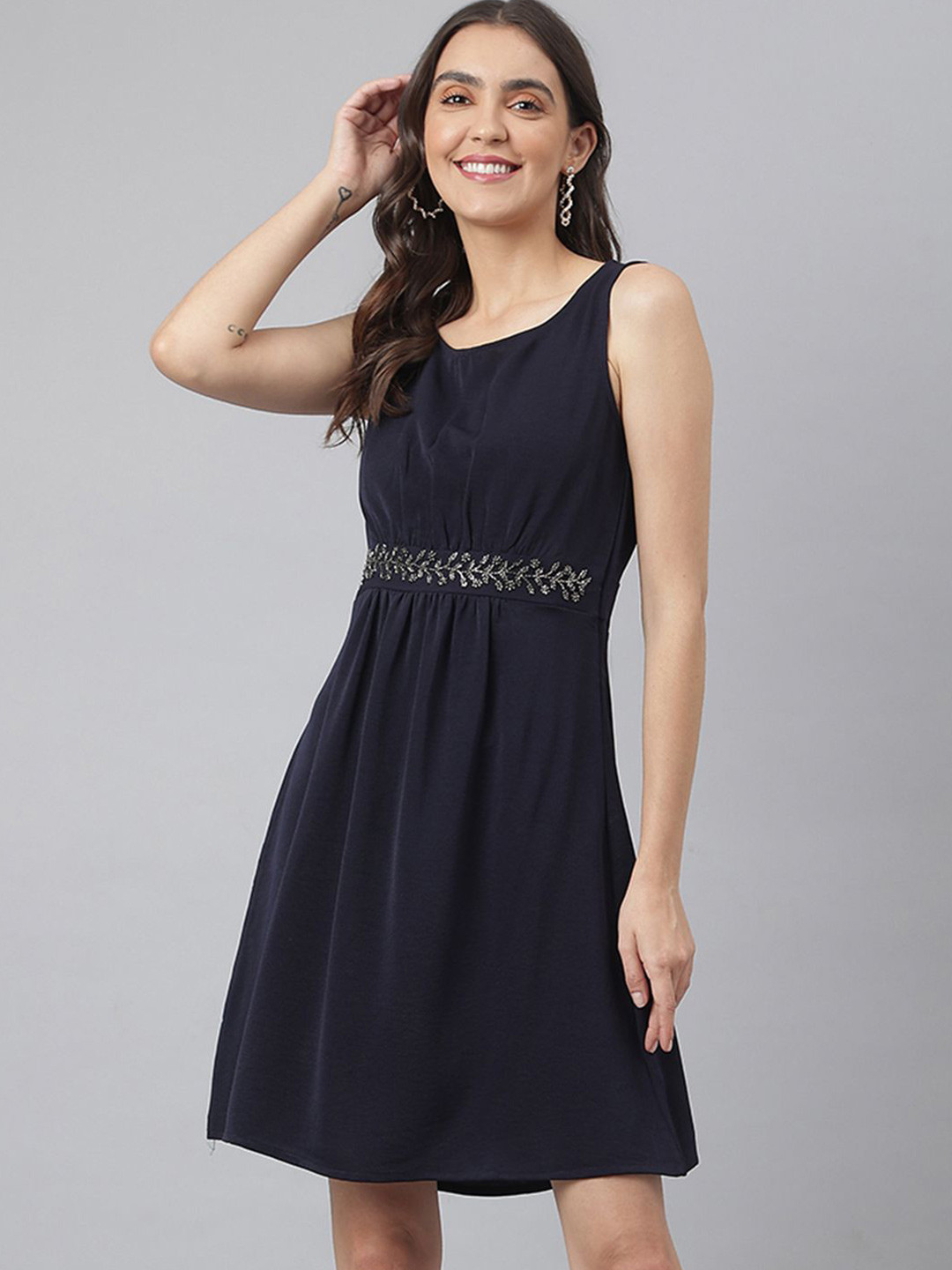Miss Grace Embellished A-Line Dress