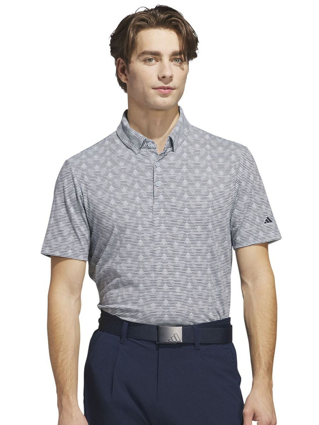 ADIDAS Go-To Stripe Printed Golf Polo T-Shirt