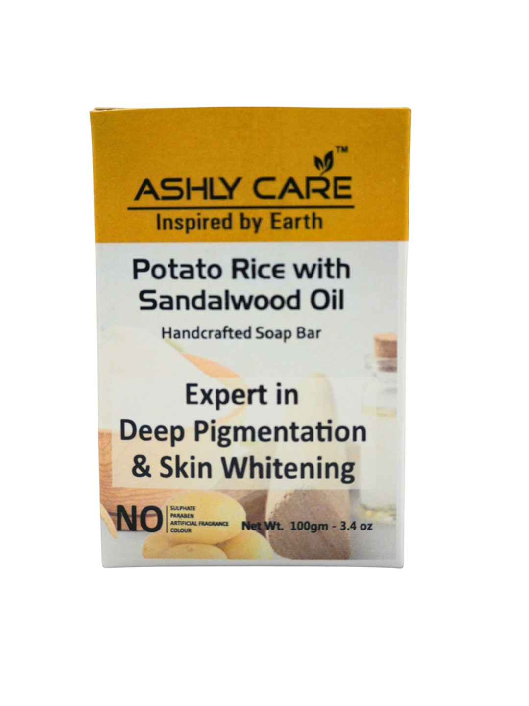 ASHLY CARE Potato Rice Sandalwood Oil Soap For Deep Pigmentation - 100 g