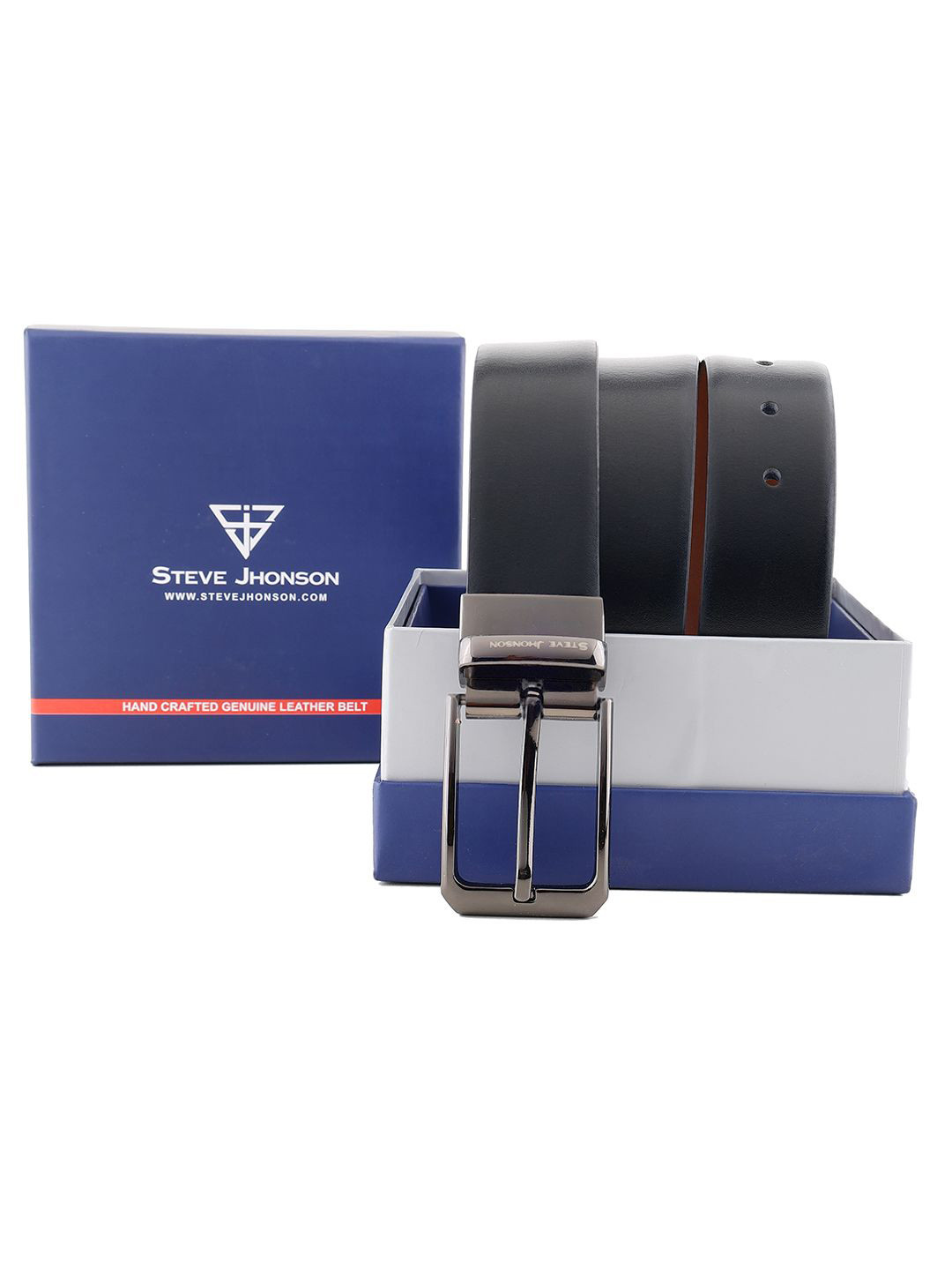Steve Jhonson Men Leather Reversible Belt