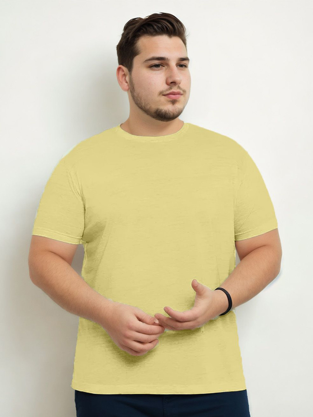 NOBERO Men Solid Plus Size T-shirt