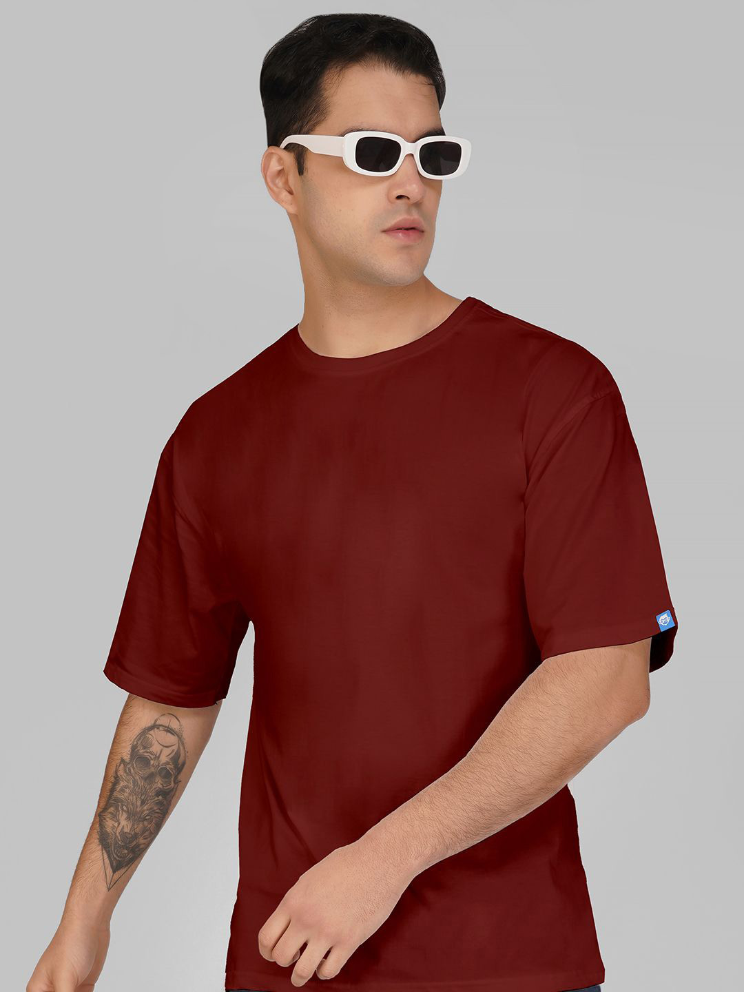 Crazymonk Men Drop-Shoulder Sleeves Pockets T-shirt