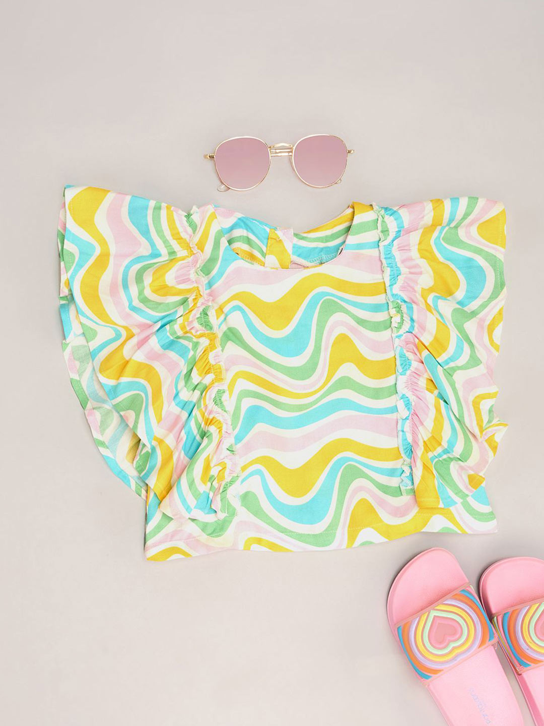 Pantaloons Junior Striped Batwing Sleeve Top