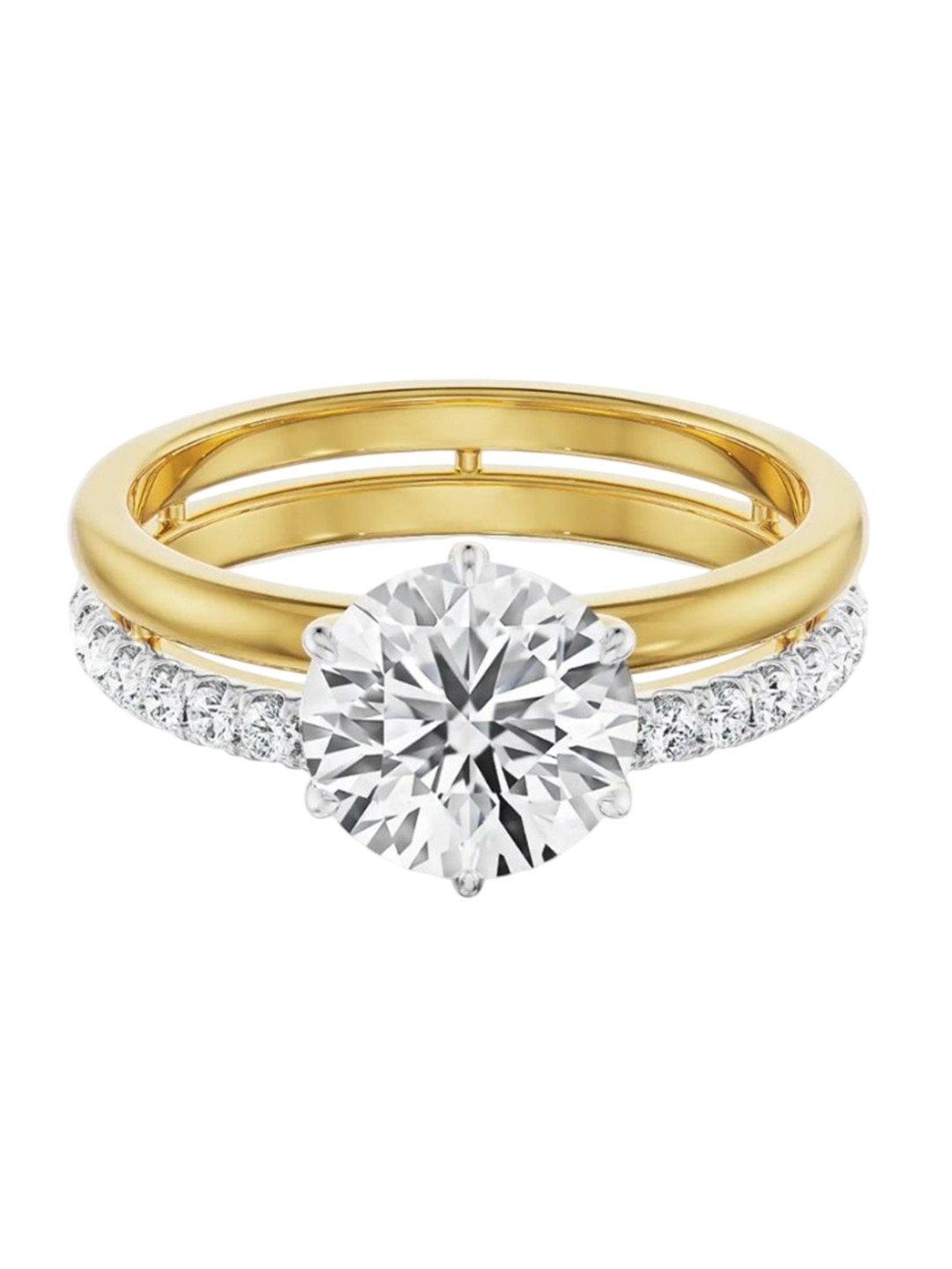 Emori 1.5 CT Genelia Bridal Set Lab Diamond in 14KT Gold Ring