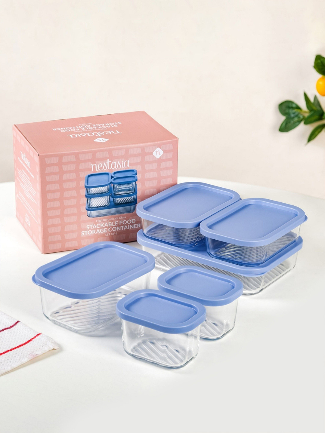 Nestasia 6 Pcs Transparent Airtight Storage Containers