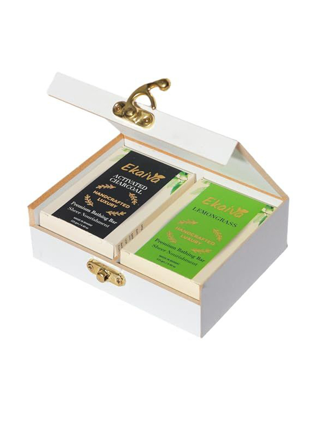 Ekaiva Organics Set Of 2 Activated Charcoal & Lemongrass Luxury Gift Box- 125 g Each