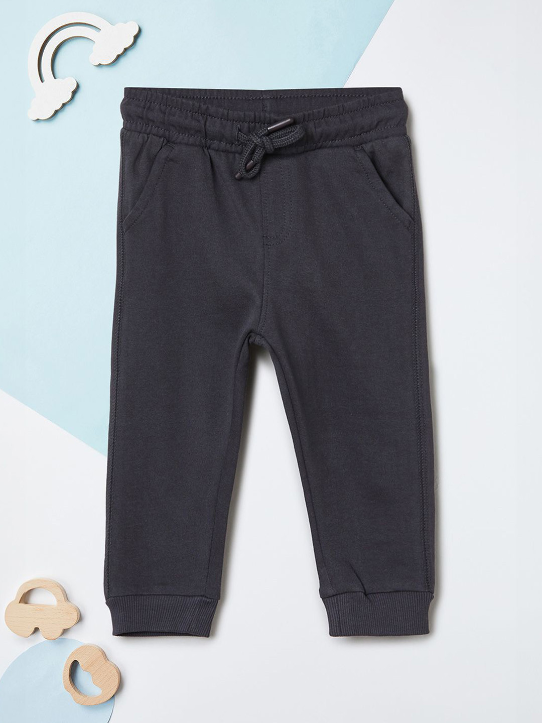 max Boys Cotton Mid Rsie Track Pants