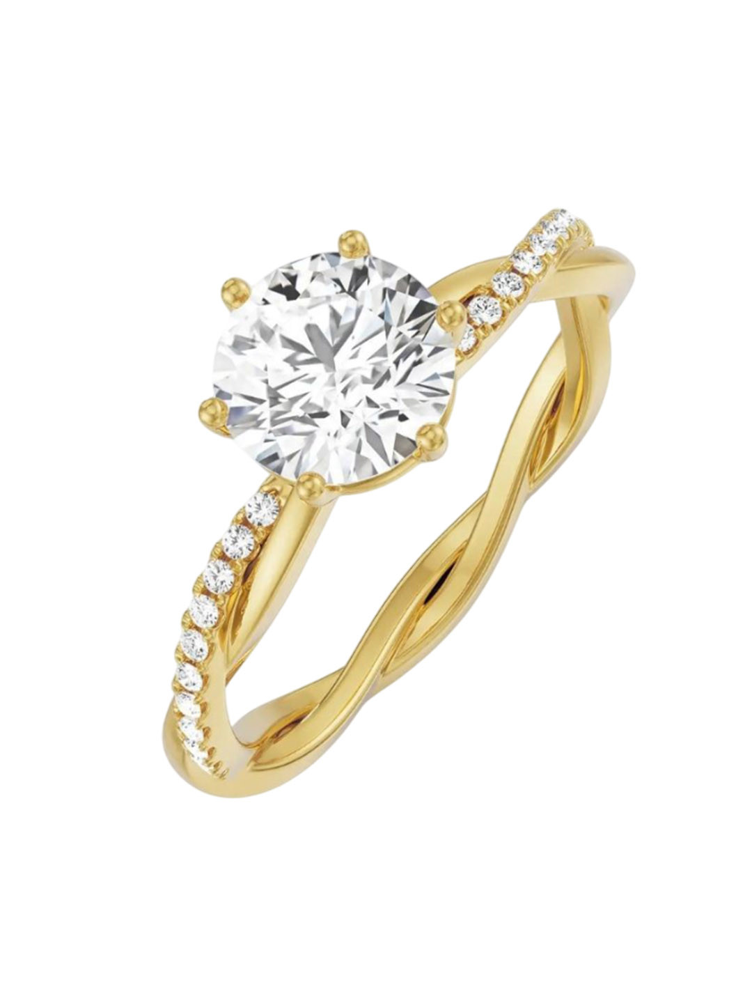 Emori 1 CT Daphne Lab Diamond in 14KT Gold Ring